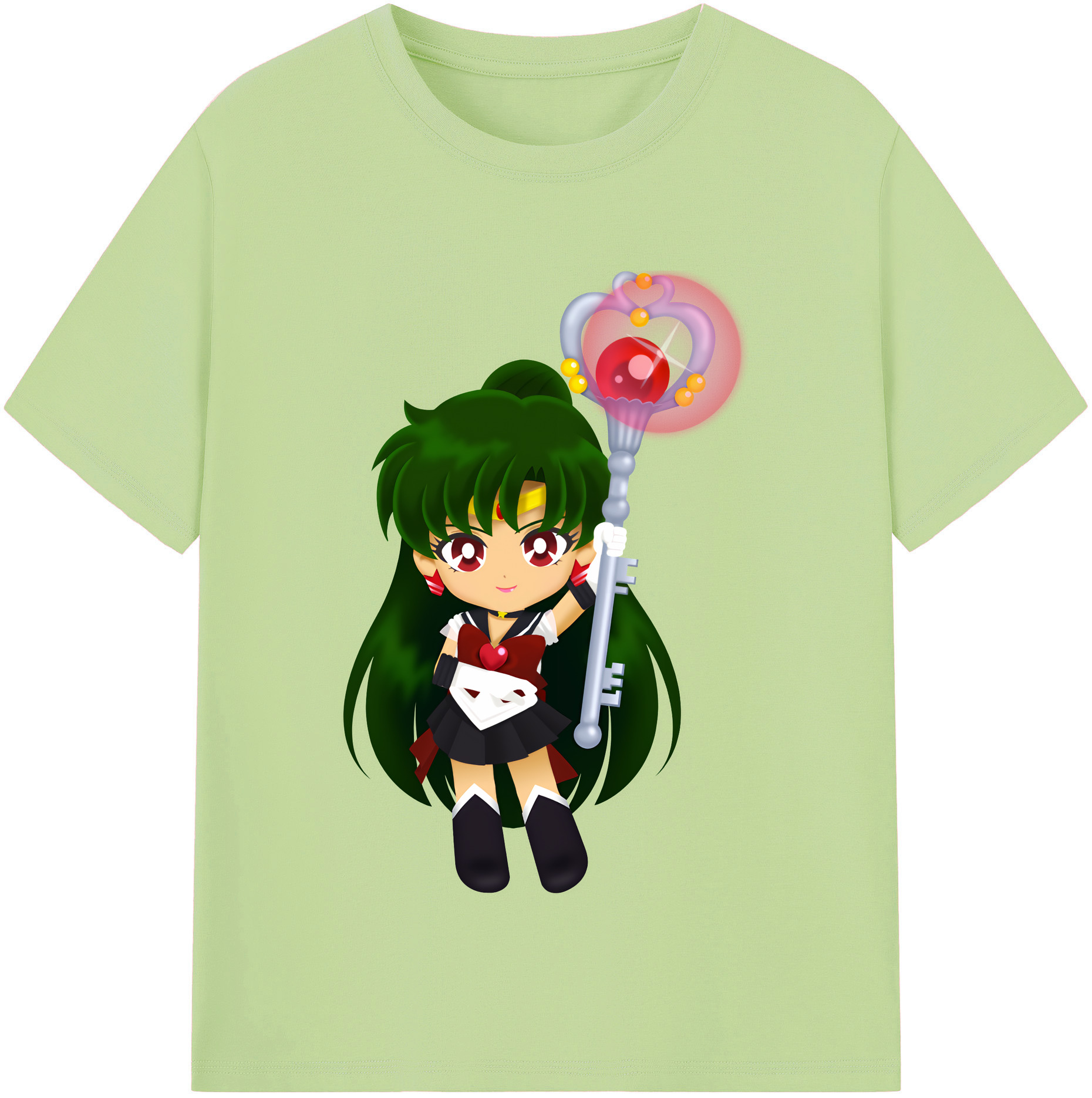 （画像用） 美少女戦士セーラームーン 冥王せつな Sailor Moon Meiou Setsuna 綿100％半袖Tシャツ（フロントプリント）